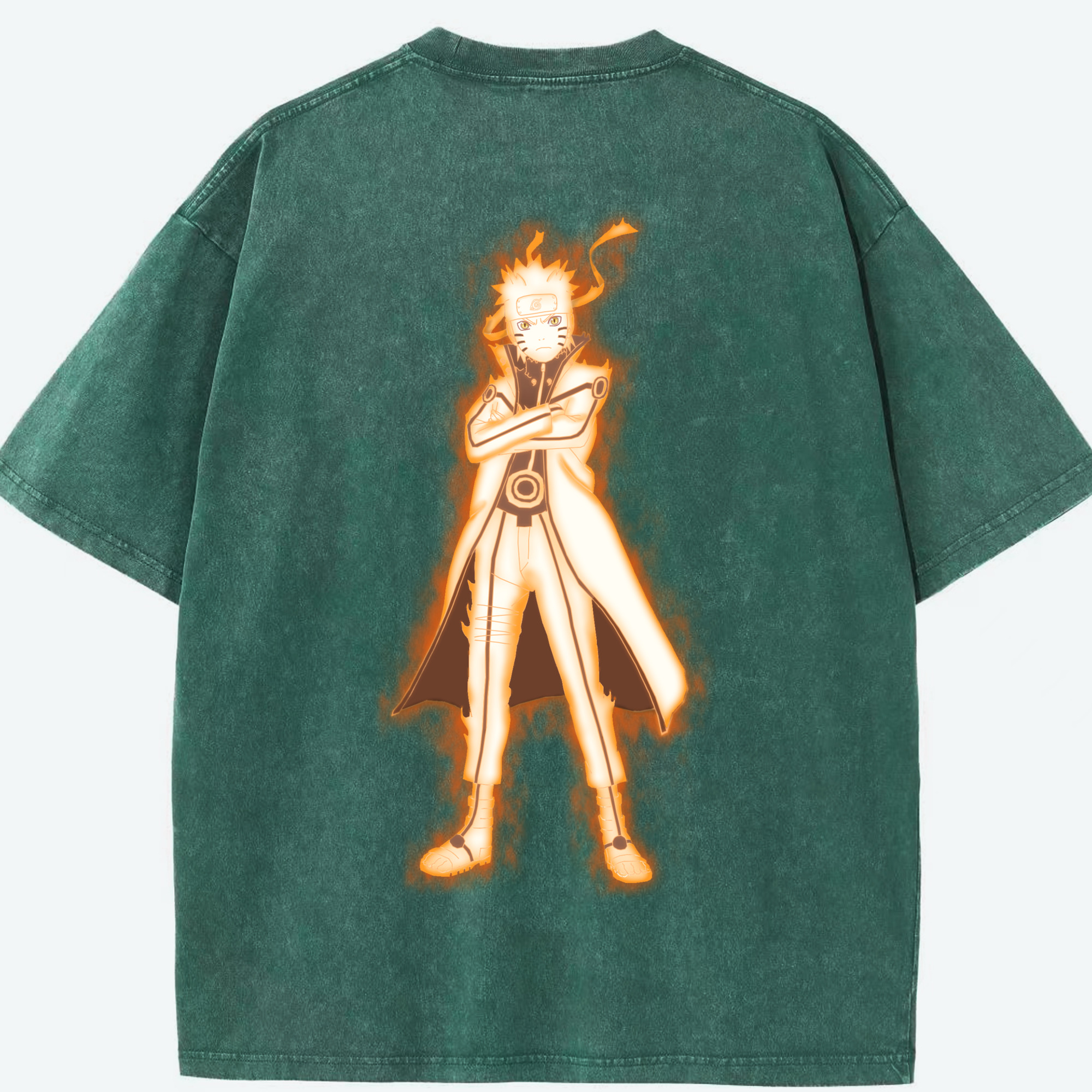 （画像用） NARUTO -ナルト- うずまき ナルト Uzumaki Naruto 綿100% ヴィンテージ風 半袖Tシャツ（背面プリント）